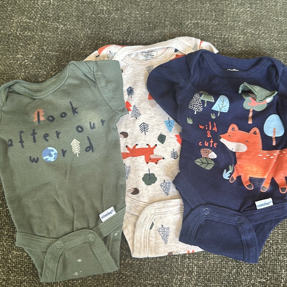 Gerber set of wildlife onesies.